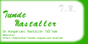 tunde mastaller business card